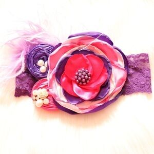NEW Girls & Baby Couture Floral/ Feather Headbands